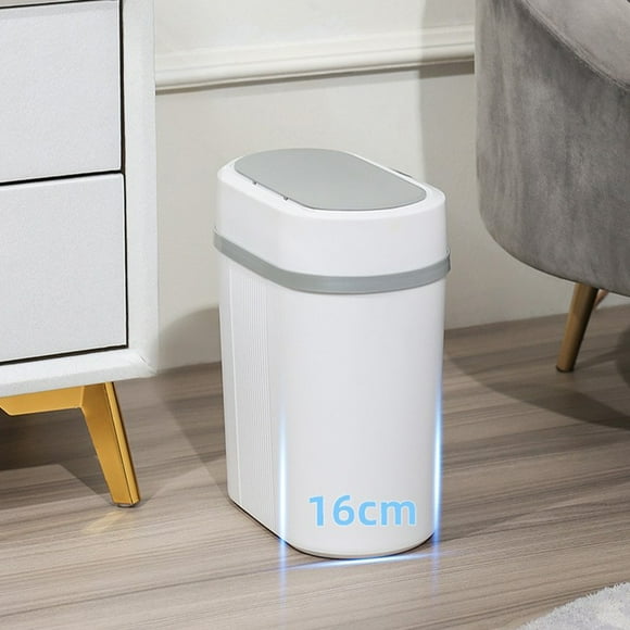 Xihbxyly Basurero con Sensor Inteligente, Apertura Automática de Tapa, Manos Libres, Impermeable, Diseño Silencioso, Ahorra Espacio, Ideal para Baño, Cocina y Oficina, Blanco, Capacidad de 9 L.