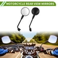 thumbnail image 2 of Espejos retrovisores universales ajustables para motocicleta Unique Bargains 1 juego negro forma redonda M8, 2 of 7