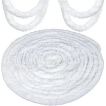 Triani White Faux Fur Trim Ribbon Craft Fur Strips Fur Fabric Roll Garland for DIY Xmas Tree Decor Family Party Supplies(1.96 Inch x 19.7 Feet)