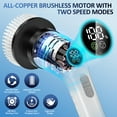 thumbnail image 3 of AVOXEZOR Electric Spin Scrubber, Cordless 2-Speed Cleaning Brush with Adjustable Extension Handle, 7 Replaceable Brush Heads, Black, New, 3 of 8
