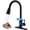 Matte Black, variant on Duklik Kitchen Faucets with Pull Down Sprayer, Brushed Nickel Kitchen Faucet Lead-Free, High Arc Single Handle Stainless Steel Faucet for Kitchen Sink RV Faucets