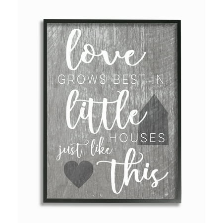 The Stupell Home Decor Collection Love Grows Best in Little Houses Oversized Framed Giclee Texturized Art, 16 x 1.5 x (The Best Of X Art)