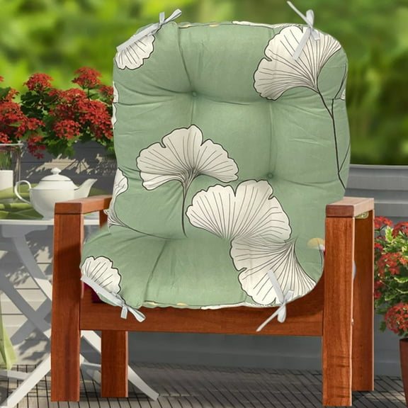 QuanTara Outdoor Chair Cushions 2 Pack, 17x17 & 17x21in Thickened Seat Cushions, Water Resistant Printed Patio Cushions for Garden, Deck, Porch Furniture