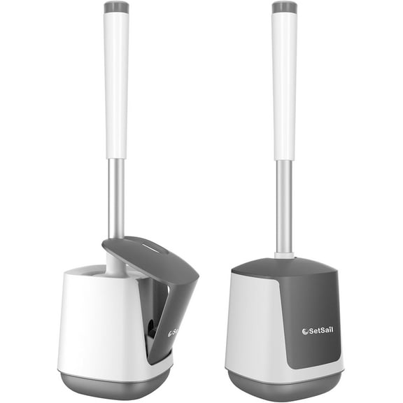 Toilet cleaning set, including toilet brush and stand