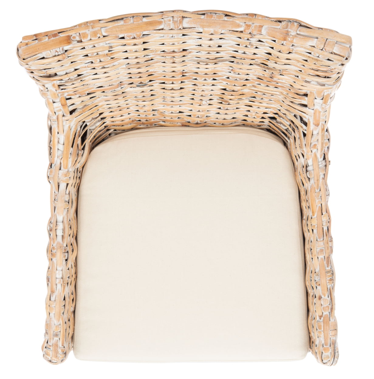 SAFAVIEH Cristen Rattan Parson Chair w/ Cushion, Natural White