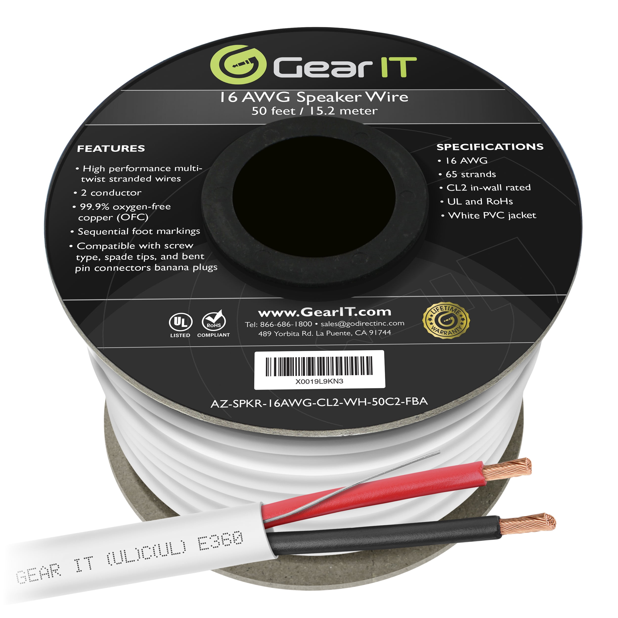 14 Gauge 250 OFC Speaker Wire Car Home Audio Cable 250 Ft 14AWG SC14G-250NRG 