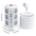 thumbnail image 4 of Toma Interruptor Cable Extensión Protección Contra Sobretensiones () Blanco, 4 of 9