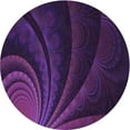 thumbnail image 1 of Ahgly Company Tapis d'Intérieur Rond Lavable en Machine Transitionnel Violet Foncé, 6 Pieds Rond, 1 of 7