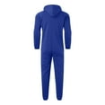 thumbnail image 5 of Mens Rompers for Adults Men's Autumn Winter Warm Splicing Casual Hooded Zipper Solid Pocketed Jumpsuits Adult Onesies for Men Blue XL, 5 of 6