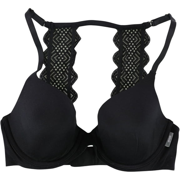 American Eagle Womens Lace Trim Full Coverage Bra, Black, 32C