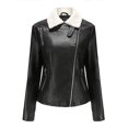 thumbnail image 5 of Leather Jackets for Women Zpanxa Women Faux Leather Moto Biker Short Coat Jacket, Plus Size Short Lightweight Motorcycle Biker Jacket, Fitted Slim Jackets Coat Black A M, 5 of 5
