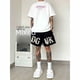 thumbnail image 1 of Pantalones cortos deportivos de verano para hombre, estilo europeo y americano, holgados, de calle, de pierna ancha, con cordón recto, 1 of 2