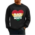thumbnail image 2 of QUNYINEY Long Sleeve Sweatshirt for Men Casual Black Black History Month Crew Neck Tops Pullover Loose Drop Shoulder Sweatshirts, 2 of 6