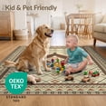 thumbnail image 4 of ODIKA 3'x5' Ultra-Soft Throw Mat, Entryway Southwestern Terracotta Cream Symmetrical Dotted Motif None Washable, Bare feet friendly, Easy Care Indoor rug for Bedside, Vanity, 4 of 7