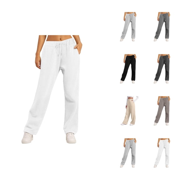 Sweatpants Women 2026 Fall Winter Trendy Elastic High Waist Drawstring Loose Wide Leg Casual Yoga Pants with Pockets