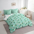 thumbnail image 4 of jejeloiu Cute Alpaca Bedding Comforter Set 7-Piece,Tropical Desert Cactus King Bedding Sets,Green White Bed Sheets For Girl Boys,Microfiber Bedroom Decor Reversible, 4 of 8