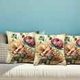 thumbnail image 3 of sunsanly Floral Print Cushion Cover Pillowcase with Zipper Super Soft Wear Resistant Easy Maintenance Decorative Pillowslip, 3 of 8