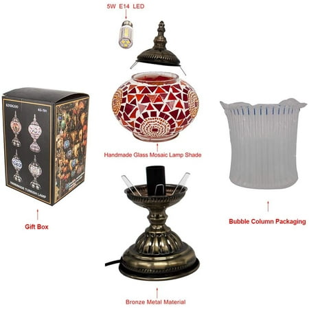 Kindgoo Turkish Lamp Mosaic Table Handmade Multicolored Glass Led Light Bulb Included Red Canada Kindgoo Turkish Lamp Mosaic Table, Light Bulbs For Turkish Lamps