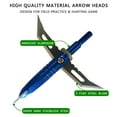 thumbnail image 3 of SAYFUT 12PCS Blue Archery 100 Grain Arrows Hunting Broadheads 2.3'' Cut Crossbow Compound Bow Arrowhead, 3 of 7