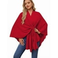 thumbnail image 4 of Elegant One-Piece Cape Wrap, Soft Batwing Sleeve Poncho for Women, Solid Color Shawl, One Size Fits All,6, 4 of 44