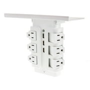 Wall Power Rotating Outlet Shelf - 6 Rotating Outlets + 3 Fast Charging USB - Rotating Electrical Socket Power Stand Holder - Space Saving + Surge Protector