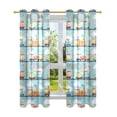 thumbnail image 7 of Yayeee Window Curtains Light Filtering 63"x52" Grommet Panel Pair Home Living Room Decor, Cartoon Train Pattern, 7 of 7