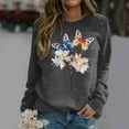 thumbnail image 2 of Puliio Women's Sweatshirts Colorful Butterfly Print Round Neck Raglan Casual Pullover Sweatshirt Long Sleeve Loose Fit Comfy Sweater Tops, 2 of 5