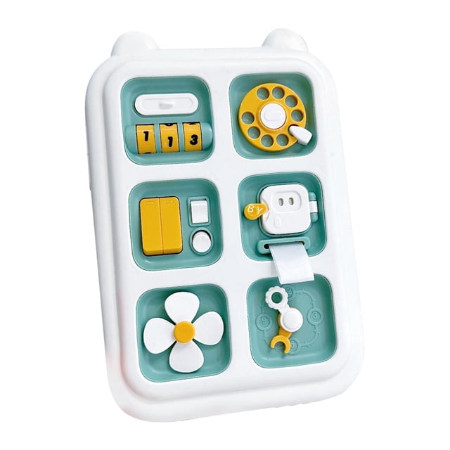 Tablero sensorial de actividades Tablero sensorial portátil Multifuncional Juego de rompecabezas Toy de aprendizaje educativo para niños 1 2 3 4 años verde