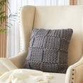 thumbnail image 2 of Better Homes & Garden Reversible Living Room Sweater Knit Pillow, 18 x 18 Inches, Gray, 2 of 5