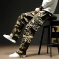 thumbnail image 2 of Pantalones de camuflaje multibolsillos de gran tamaño para hombre, pantalones cargo de camuflaje de alta calidad estilo Harajuku Emo con múltiples bolsillos y corte regular para hombre, 2 of 5
