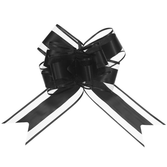 20pcs 9 Inch Extra Large Pull Bow Gift Wrapping Big Organza Bows Ribbon Black for Wedding Baskets Presents