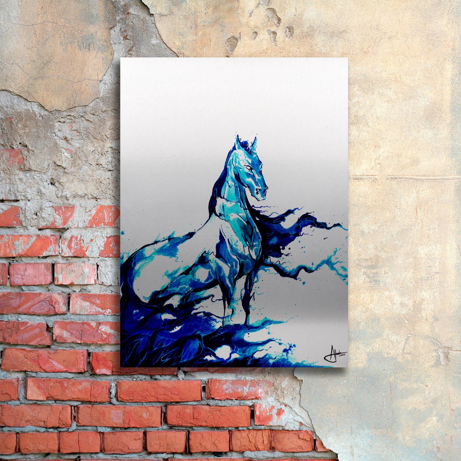 Marc Allante 'Poseidon' Floating Brushed Aluminum Art