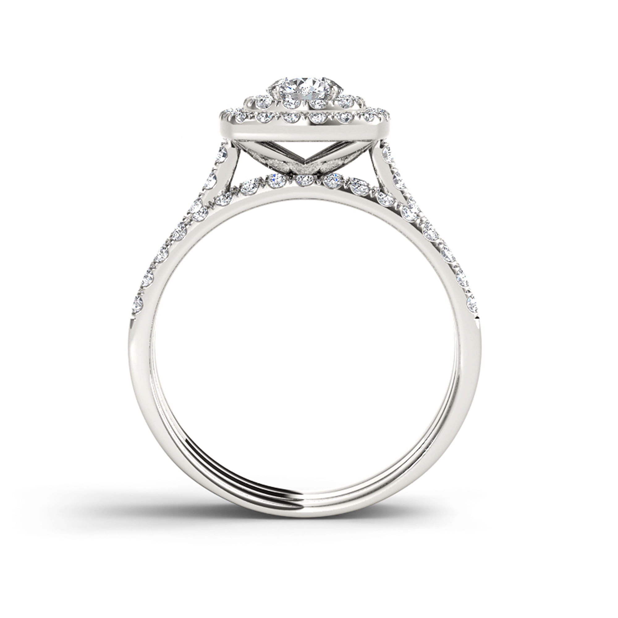 1-1/2 Carat T.W. Diamond 10kt White Gold Double Halo Engagement Ring Set