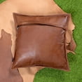 thumbnail image 5 of Lambskin Leather Pillow Cover, Sofa Cushion Case, Home Decor Style for Living Room & Bedroom, Crunch Tan 22X22, 5 of 5