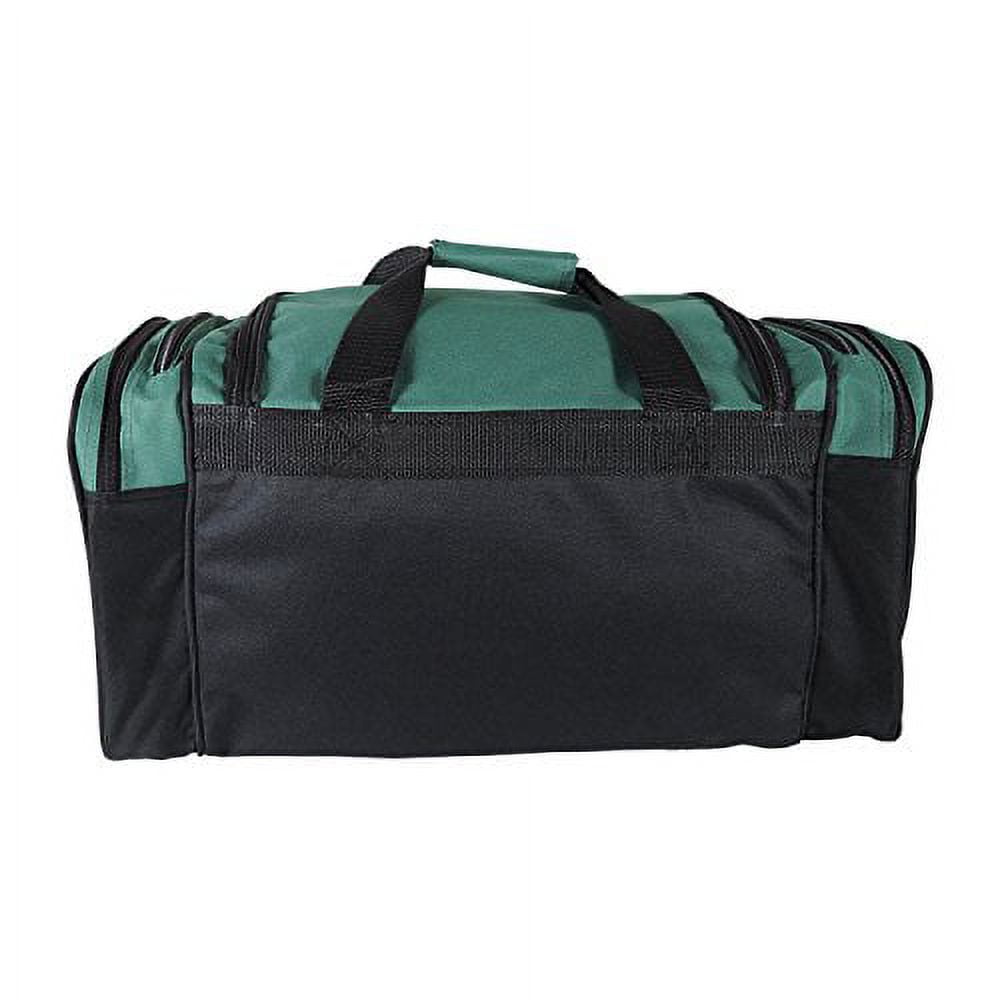 DALIX 20" Sports Duffle Bag w Water Bottle Mesh and Valuables Pockets in Dark Green