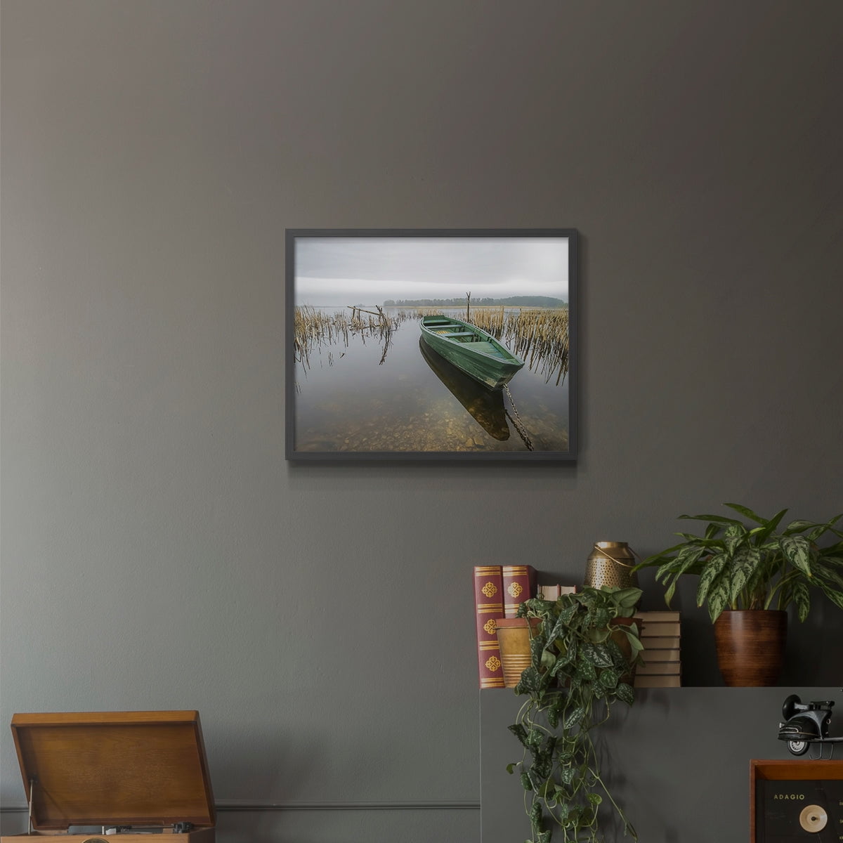 Green One by Mike Calascibetta - Restickable Framed Giclée Print