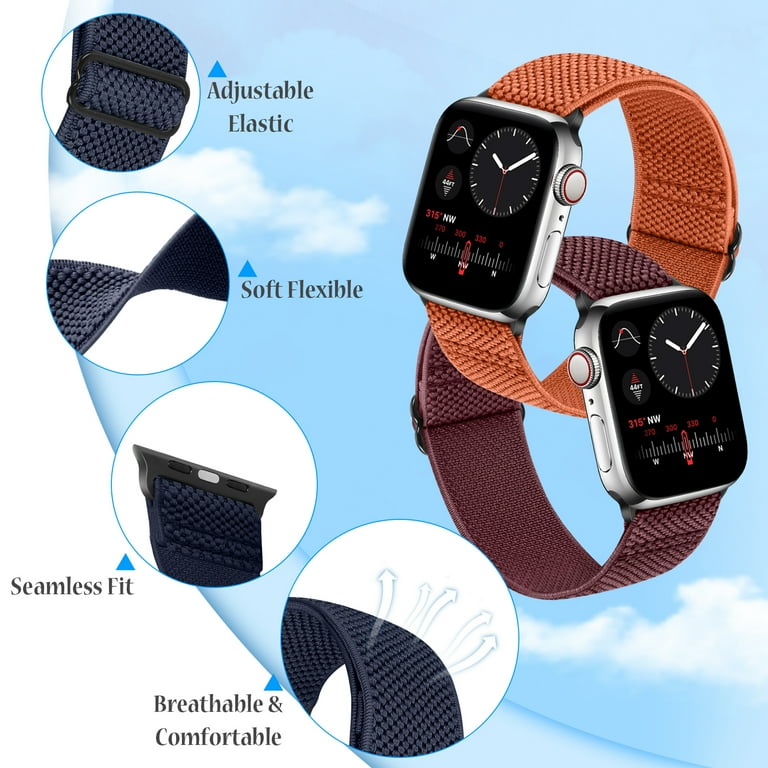 Vodtian 10 pack Elastic Watch Band Compatible with Apple Watch