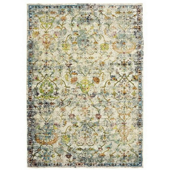 5 x 8 ft. Beige Abstract Garden Area Rug