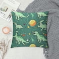 thumbnail image 2 of JEUXUS  Green Cute Dinosaurs Pattern Pillow Covers, Corduroy Pillow Cover Cushion Case for Bed Couch Sofa Farmhouse Decorative, 2 of 5