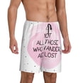 thumbnail image 2 of Rocae Not All Those Who Wander Are Lost for Men's Soft Sleep Pajama Shorts, Waistband and Pockets-Large, 2 of 6