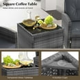 thumbnail image 4 of Gymax 5 PCS Rattan Furniture w/ 2 Ottomans & Tempered Glass Coffee Table Patio Gray, 4 of 4