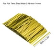 thumbnail image 2 of Uxcell Foil Twist Ties 3" Plastic Closure Tie for Tying Bread, Candy, Cookies, Gift Bags, Gold Tone 750 Pack, 2 of 5