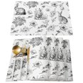 thumbnail image 1 of Easter Bunny Egg Pattern Linen Print Kitchen Dining Room Insulated Decorative Placemat（2）, 1 of 7