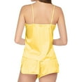thumbnail image 3 of WCJM Women's 4 Piece Silk Satin Pajama Set V Neck Sleeveless Cami Tops and Shorts Lounge Set pajamas for women set summer(M), 3 of 6