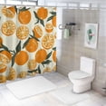 thumbnail image 7 of Awypu Orange Pattern Bathroom Shower Curtain Set with Hooks - Waterproof, Various Sizes White, 7 of 7