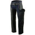 thumbnail image 3 of Milwaukee Leather Chaps for Men's Black Premium Leather - Classic Jean Style Pockets Motorcycle Chap - SH1101TALL XS-Tall, 3 of 6