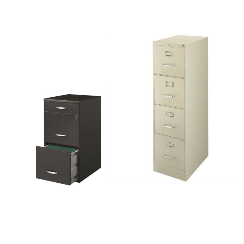 2 Piece Value Pack 4 and 3 Drawer Filing in Putty and Charcoal