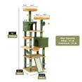 thumbnail image 3 of Uforic 76" Large Cactus Cat Tree Tower, Multi-Level Cat Condo with sisal Scratching Post & Plush Platform, Hammock, Green, 3 of 9