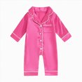 thumbnail image 2 of Gubotare Baby Jumpsuit Newborn Baby Boy Outfit Embroidery Romper Knit Long Sleeve Jumpsuit Bodysuit Set 0 3 6 9 12 18 24 Months (Hot Pink,0-3 Months), 2 of 4