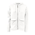 thumbnail image 5 of ManxiVoo Women's Zip Front Hooded Sweatshirt Oversized Pullover Jacket Athletic Training Wear Comfortable Casual Style XL Size White, 5 of 6